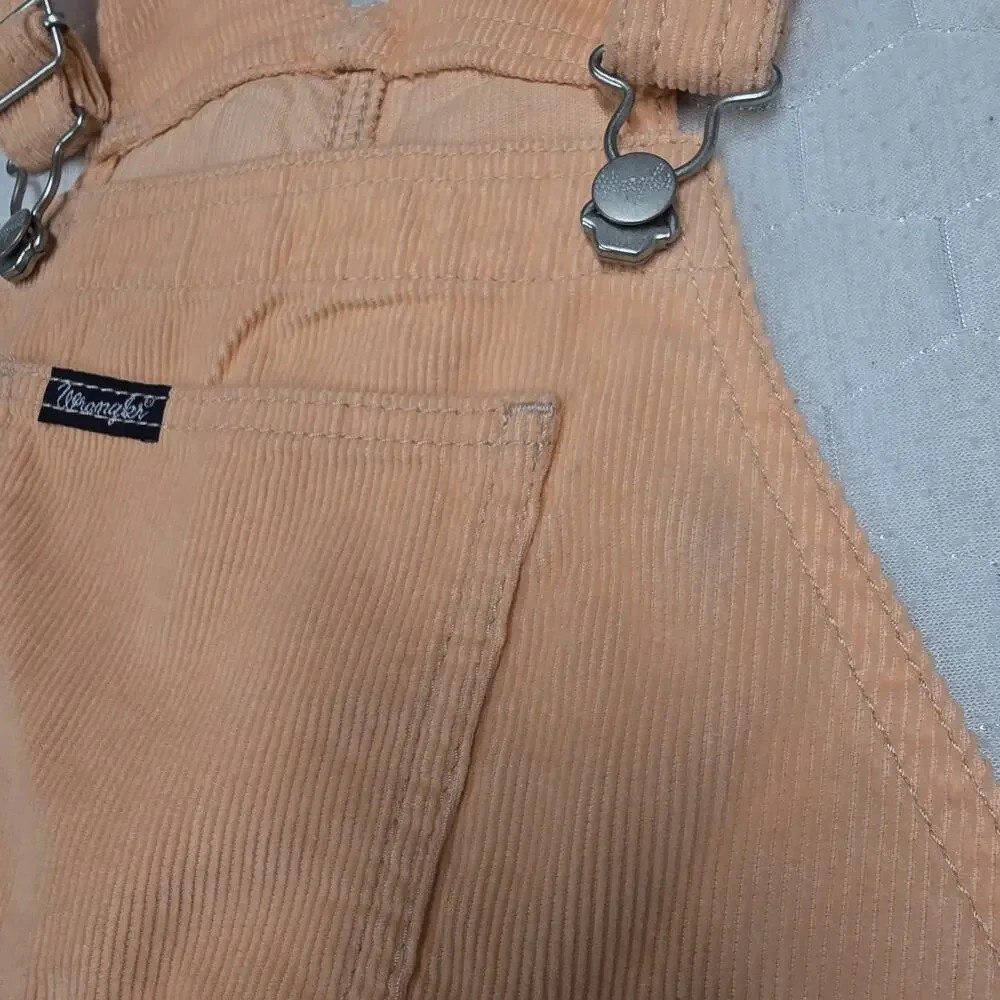 NWT Wrangler Corduroy Overall Dress Girls XL Coral Peach Jumper Western Cowgirl